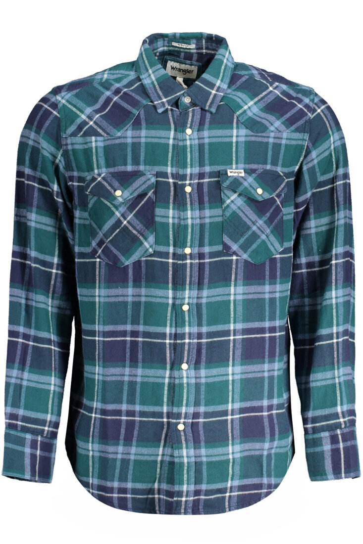 ZIELONA KOSZULA MĘSKA Z DŁUGIM RĘKAWEM WRANGLER