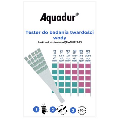 Paskowy tester twardości wody AQUADUR 5-25 (5 szt.)