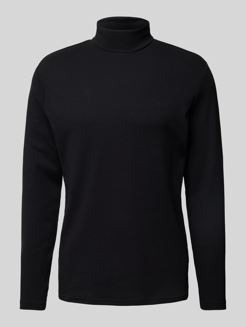 Sweter z wywijanym kołnierzem z nadrukiem z logo