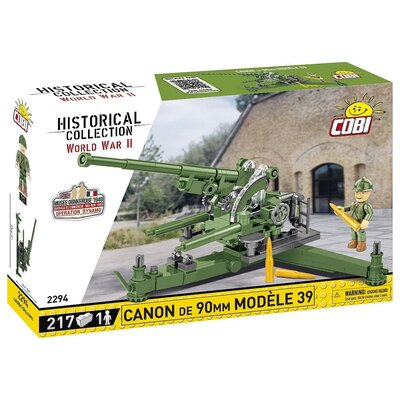 COBI 2294 Historical Collection WWII Francuskie działo przeciwlotnicze Canon de 90 mm Modele 1939 217 klocków