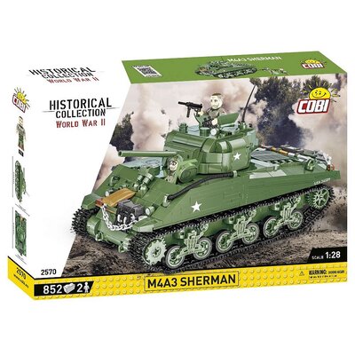 COBI 2570 Historical Collection WWII Amerykański czołg średni M4A3 Sherman 852 klocki