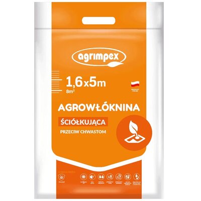 Agrimpex Agrowłóknina ściółkująca przeciw chwastom - hobby 1,6m x 5m, 50g/m2, marki AH16550