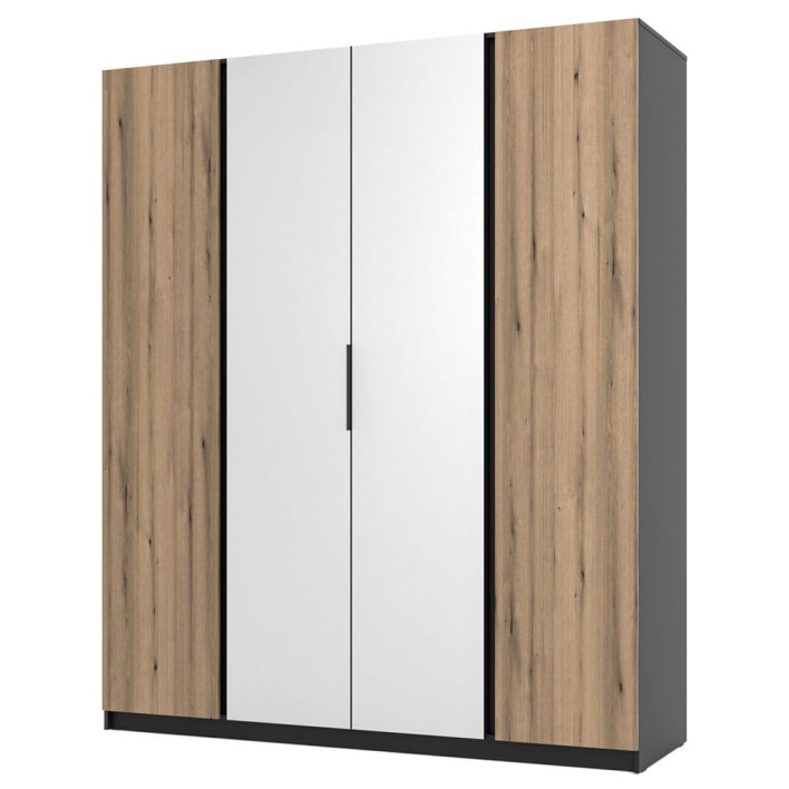 Szafa z lustrem KAJA BL/EV 2F2LUS Dąb evoke, czarny