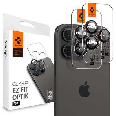 Nakładka na obiektyw SPIGEN Optik Pro L-Series Glas.Tr ”Ez Fit” do Apple Ihone 14 Pro/Pro Max/15 Pro/Pro Max/16 Pro/16 Pro Max Czarny