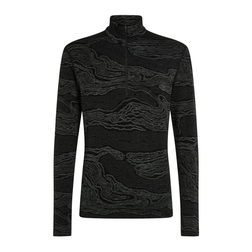 Koszulka męska Icebreaker Merino 260 Vertex LS Half Z Snow Guide Black/Galaxy/J XL