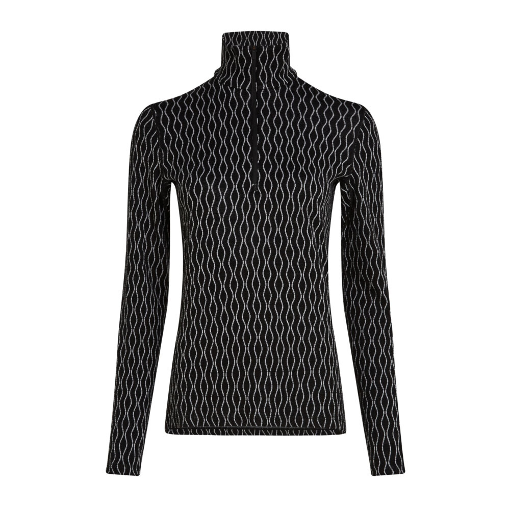 Koszulka damska Icebreaker Merino 260 Vertex LS HZ On-Piste Black/Snow/J L