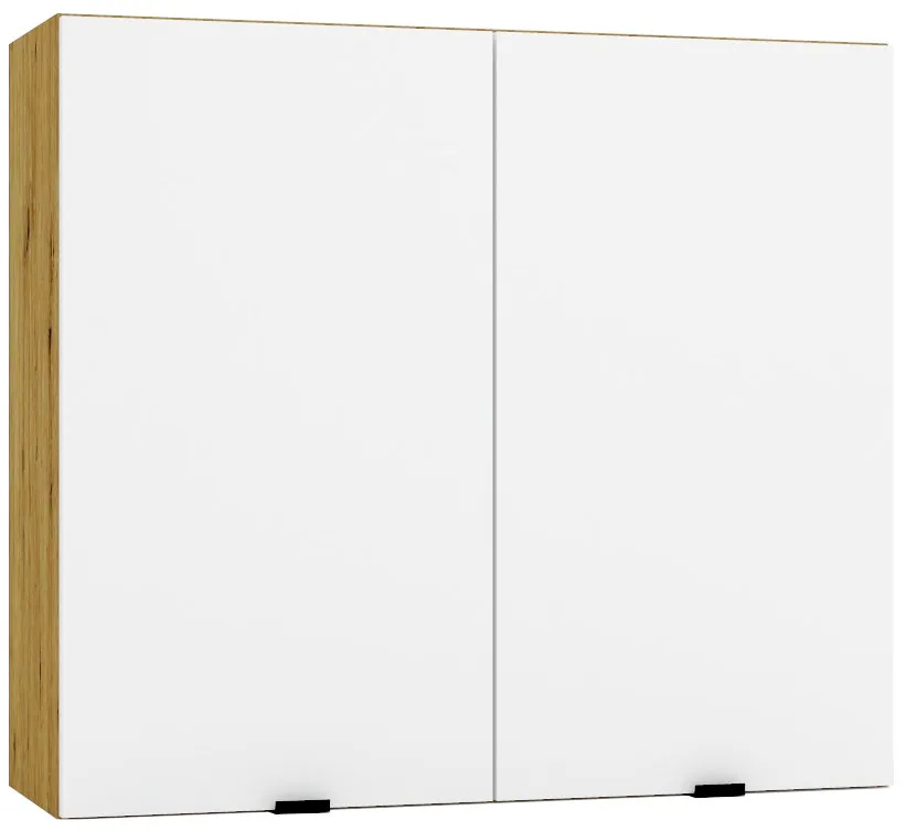 Dwudrzwiowa szafka kuchenna górna 80 cm biały + dąb artisan G7-M92