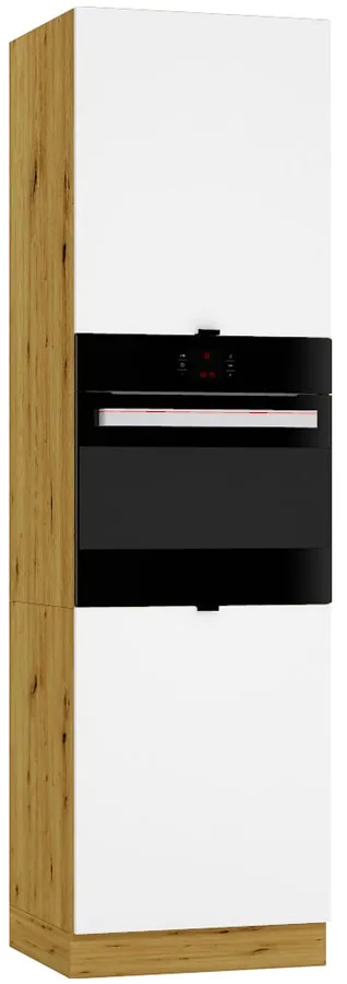 Słupek pod zabudowę piekarnika biały + dąb artisan N4-A56