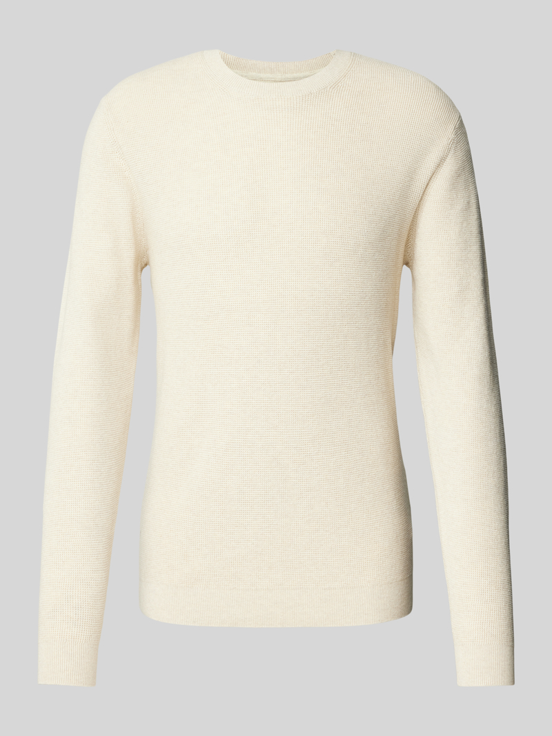 Sweter z dzianiny z okrągłym dekoltem model ‘lagoon’