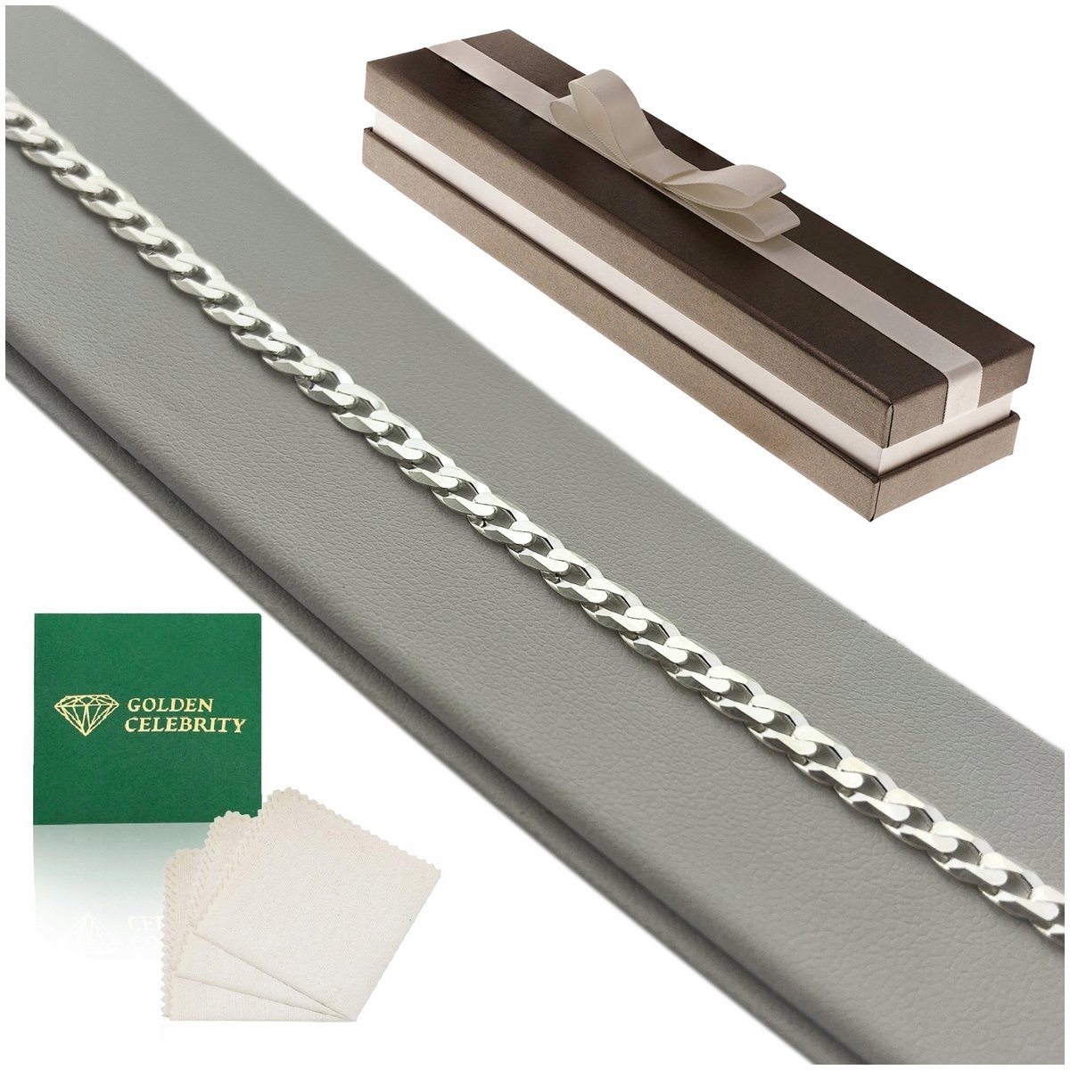 Bransoletka Damska Srebrna Pancerka 19Cm/4Mm 925 Prezent Dla Niej + Gratisy