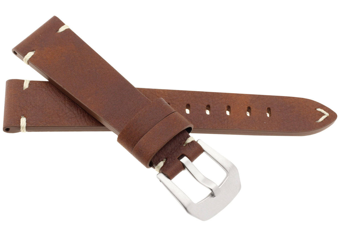 Skórzany pasek do zegarka 20 mm JVD R42103-20 brązowy