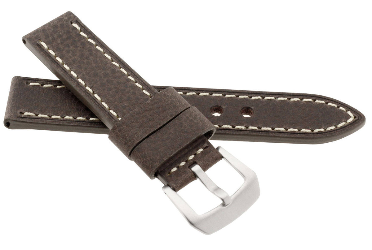 Skórzany pasek do zegarka 22 mm JVD R41214-22 brązowy