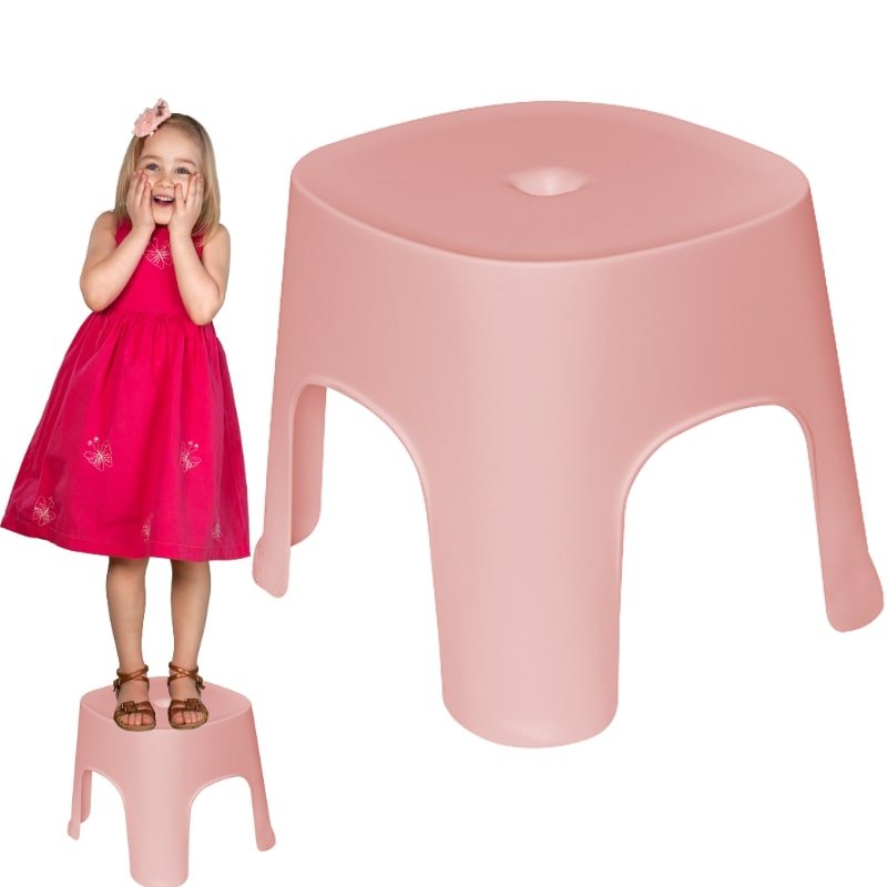 Krzesełko dla dzieci plastikowe stołek siedzisko dziecięce różowe do pokoju