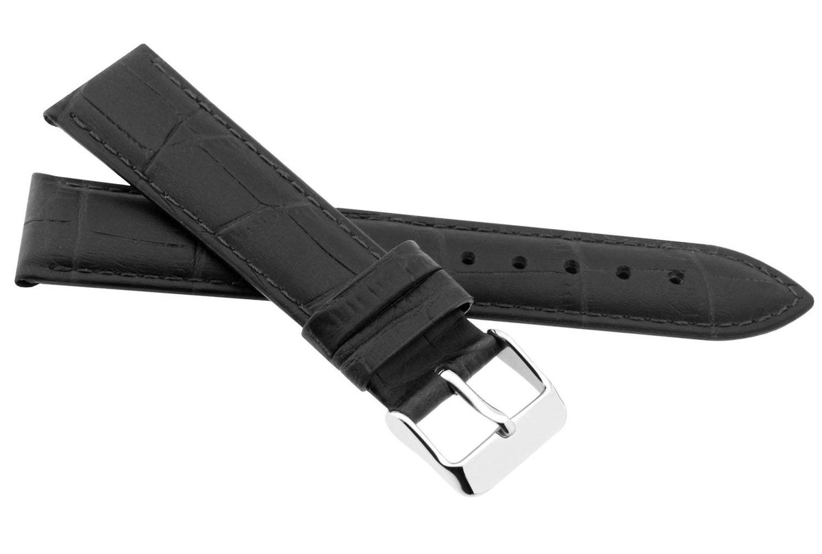 Skórzany pasek do zegarka 12 mm JVD R41701-12 czarny