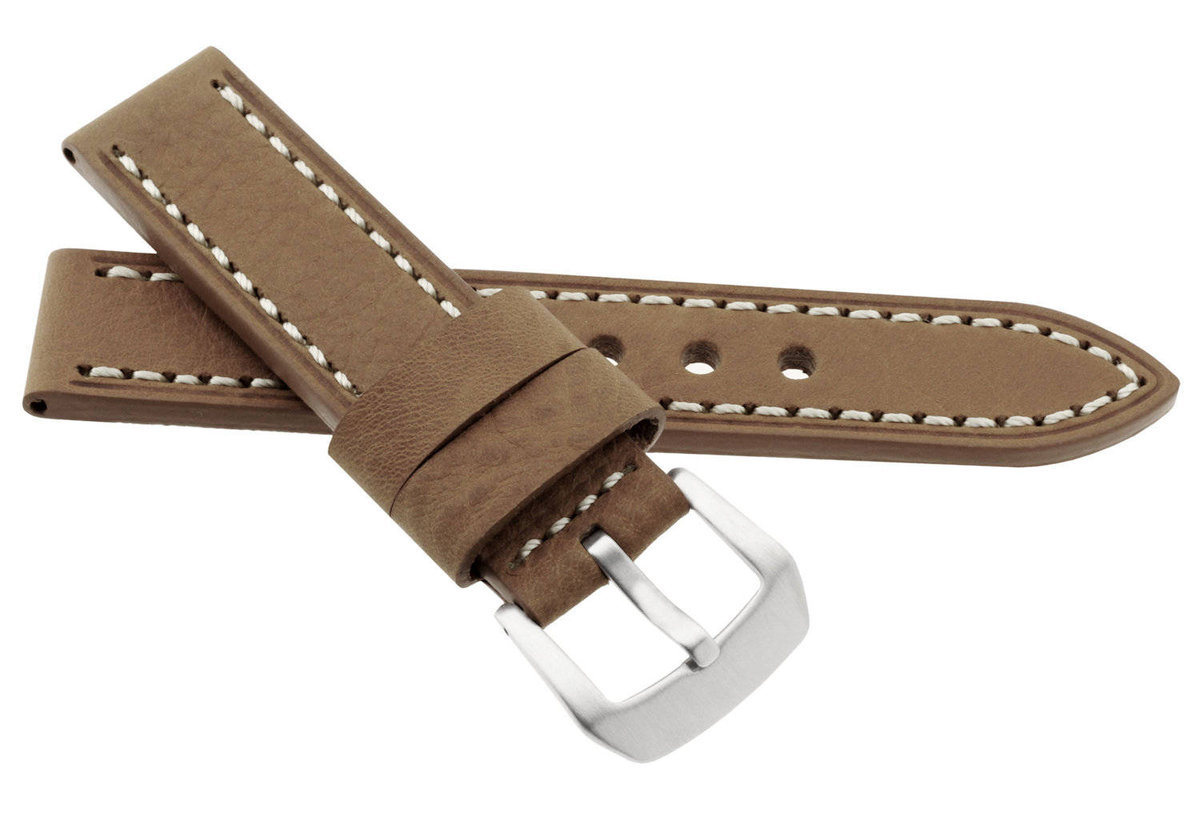 Skórzany pasek do zegarka 20 mm JVD R41203-20 brązowy