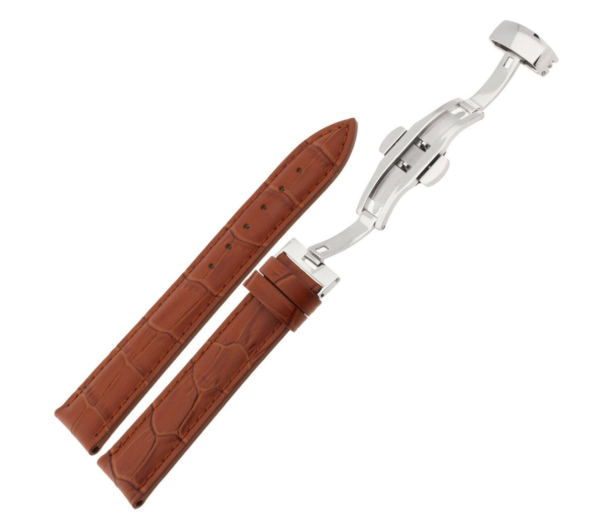 Skórzany pasek do zegarka 22 mm JVD R42403-22 brązowy