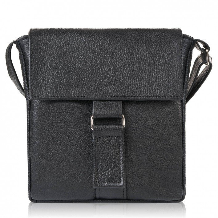 LISTONOSZKA DAMSKA SKÓRZANA CZARNA NA RAMIĘ KLASYCZNA POJEMNA ABRUZZO ABR-34