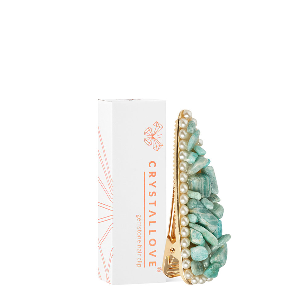 CRYSTALLOVE Spinka do włosów z amazonitem
