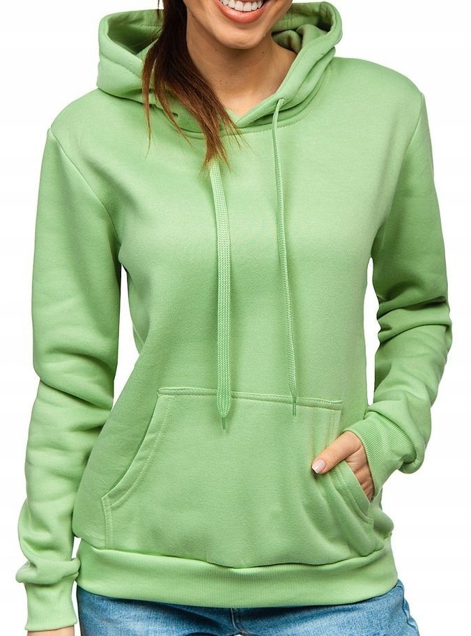 Damska bluza dresowa kangurka z kapturem S miętowa