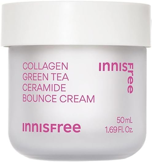 INNISFREE Collagen Green Tea Ceramide Bounce Cream 50 ml - Kolagenowy krem odbudowujący
