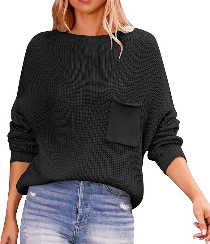 Florboom Damski Sweter z Dzianiny Czarny S