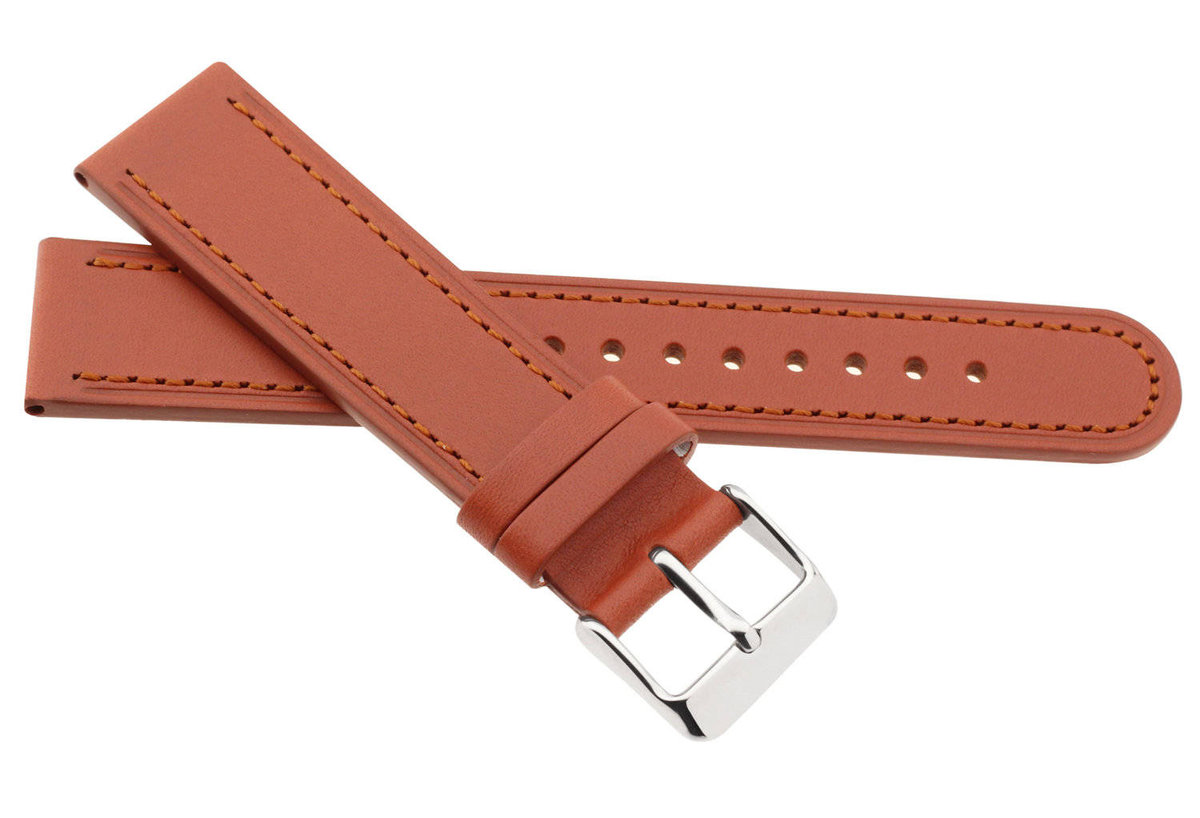 Skórzany pasek do zegarka 20 mm JVD R41603-20 XL brązowy