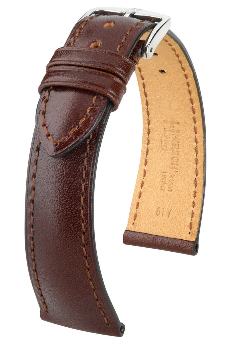 Skórzany wodoodporny pasek do zegarka 18 mm HIRSCH Siena L 04202010-2-18