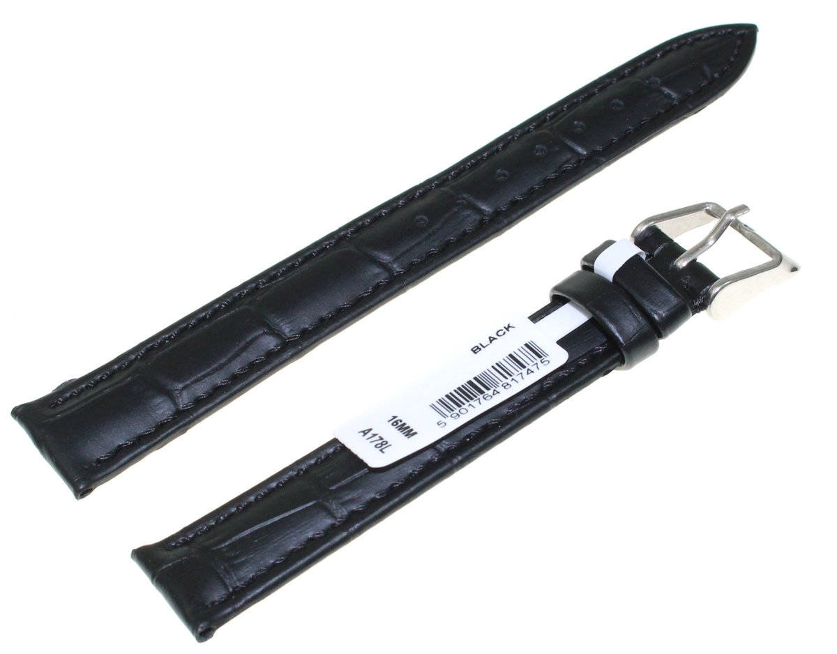 Skórzany pasek do zegarka Chermond 16 mm A178L.16 czarny XL