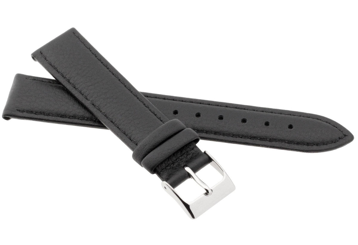 Skórzany pasek do zegarka 22 mm JVD R41401-22 czarny