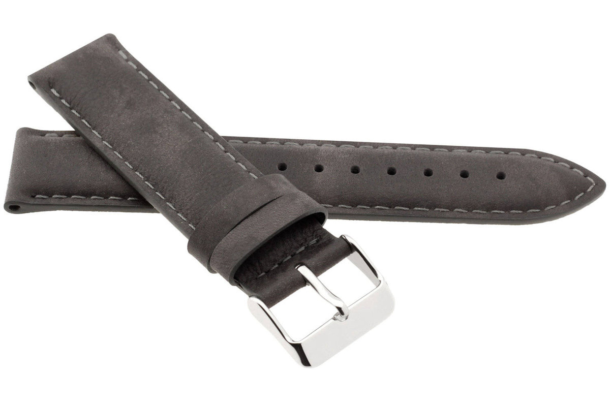 Skórzany pasek do zegarka 18 mm JVD R41901-18 ciemnoszary