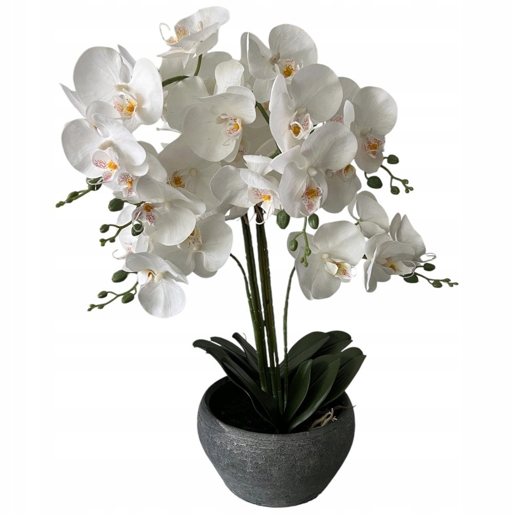 SZTUCZNY STORCZYK DUŻY W DONICY SZTUCZNY KWIAT ORCHIDEA 6 PĘDÓW