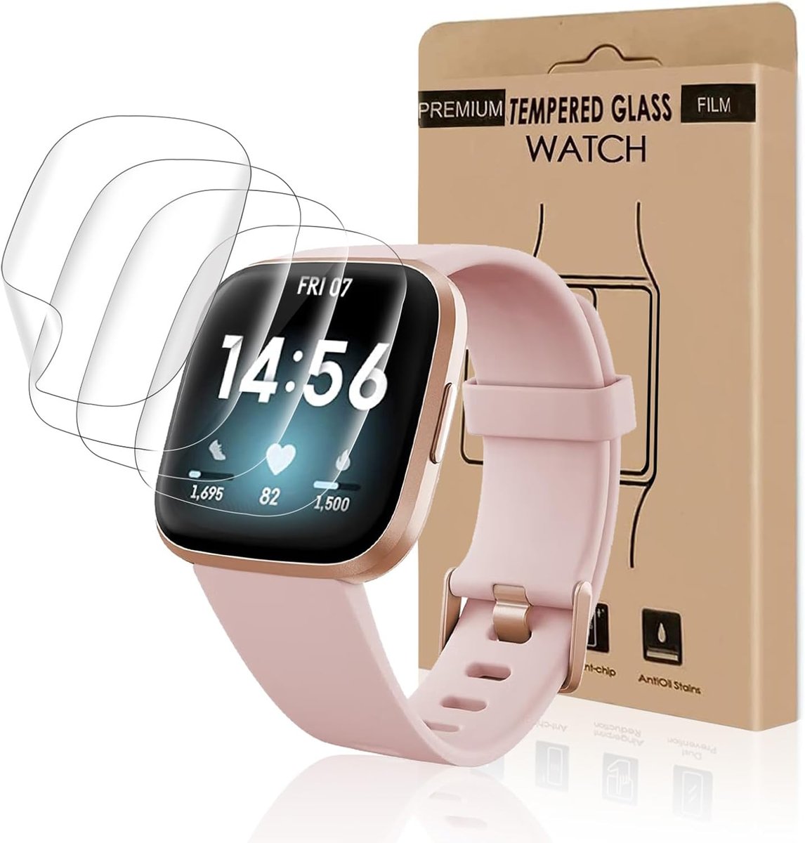 4x FOLIA OCHRONNA SMARTWATCH GOOGLE FITBIT VERSA 2 WYSOKA OCHRONA FB507RGPK