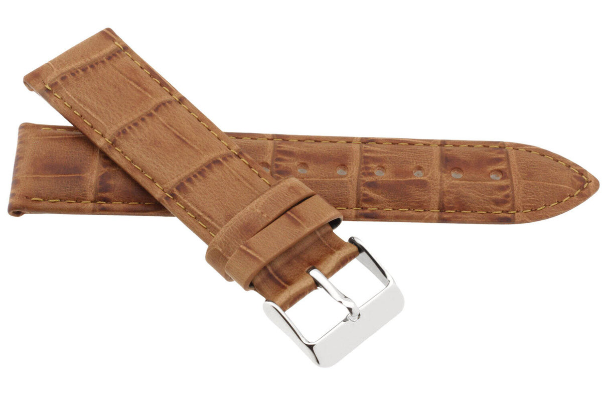 Skórzany pasek do zegarka 24 mm JVD R41717-24 brązowy