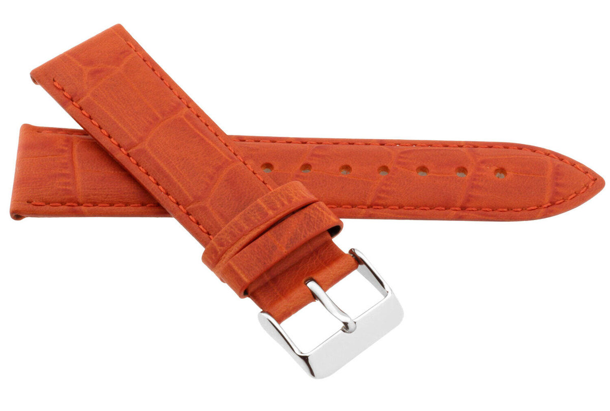 Skórzany pasek do zegarka 22 mm JVD R41710-22 jasnobrązowy