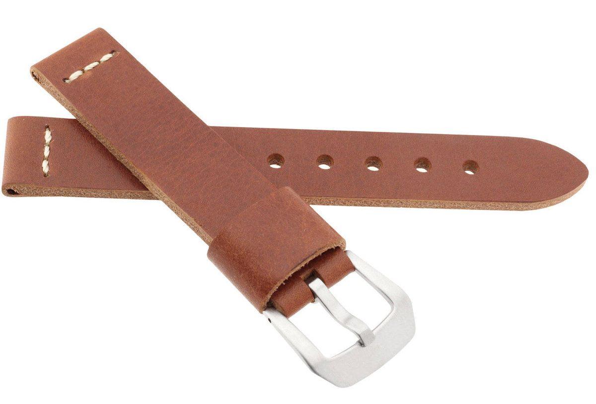 Skórzany pasek do zegarka 24 mm JVD R41103-24 brązowy