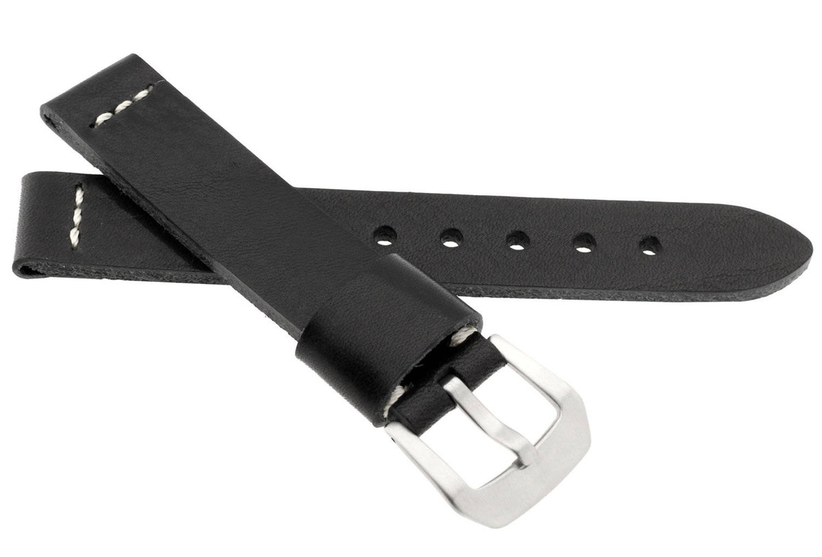 Skórzany pasek do zegarka 22 mm JVD R41101-22 czarny