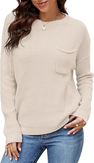 Florboom Damski Sweter z Dzianiny Beżowy L
