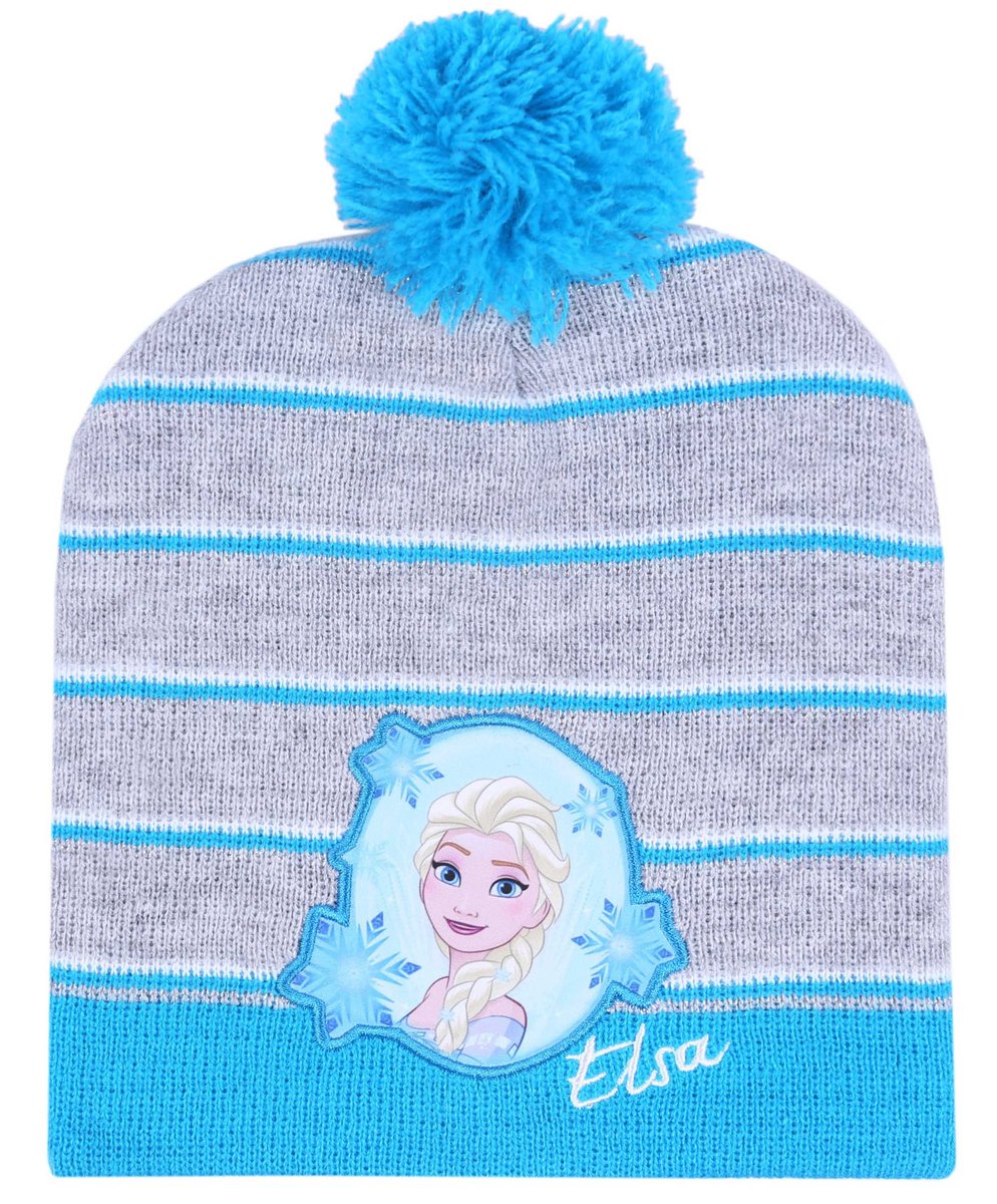 Szaro-niebieska, ciepła czapka Elsa Kraina Lodu 52 cm