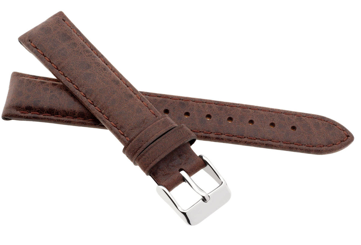 Skórzany pasek do zegarka 18 mm JVD R41502-18 ciemnobrązowy