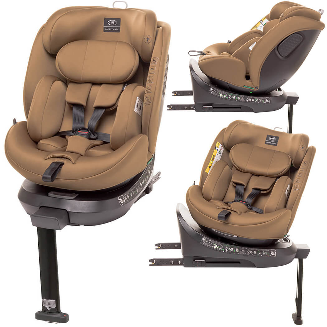 Fotelik samochodowy Enzo-Fix 360° I-Size 4baby RWF Obrotowy Isofix | Mokka