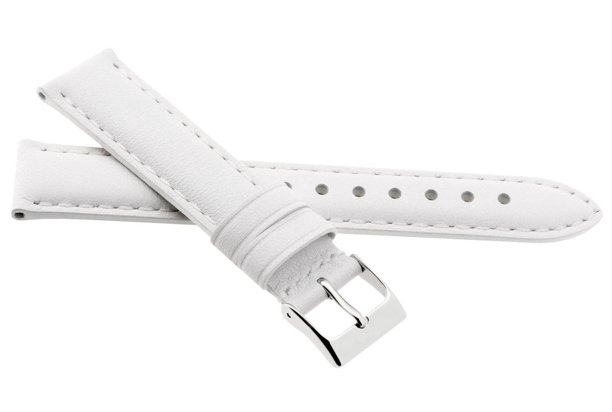 Skórzany pasek do zegarka 16 mm JVD R41304-16 XL biały
