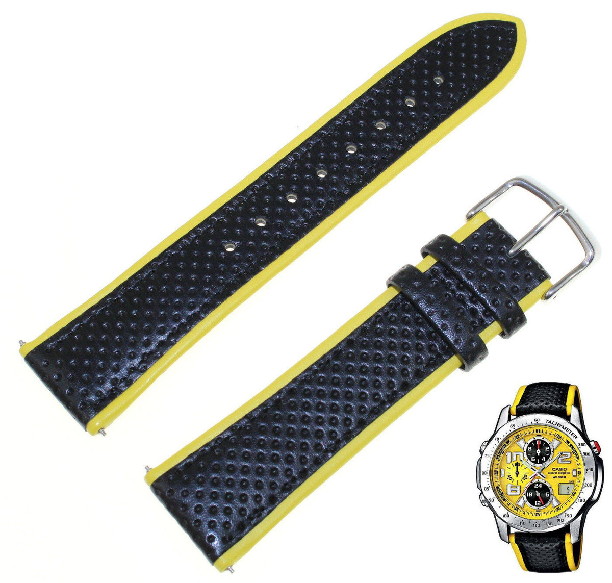 Skórzany pasek do zegarka Casio WVQ-550LE dwukolorowy 22 mm