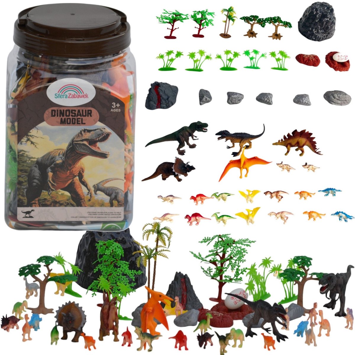 Dinozaury Duży Zestaw Figurek W Pudełku Zestaw Dinozaurów W Walizce Jajko