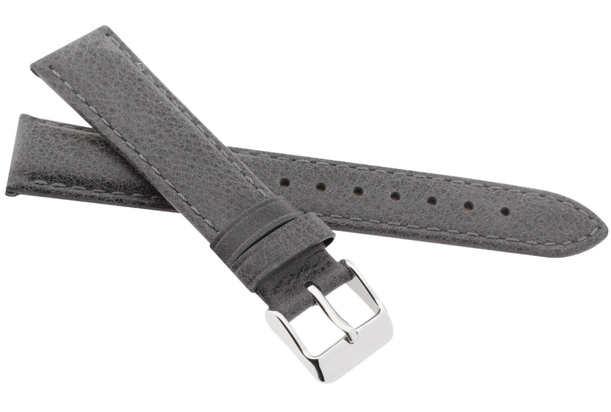 Skórzany pasek do zegarka 22 mm JVD R41514-22 ciemnoszary