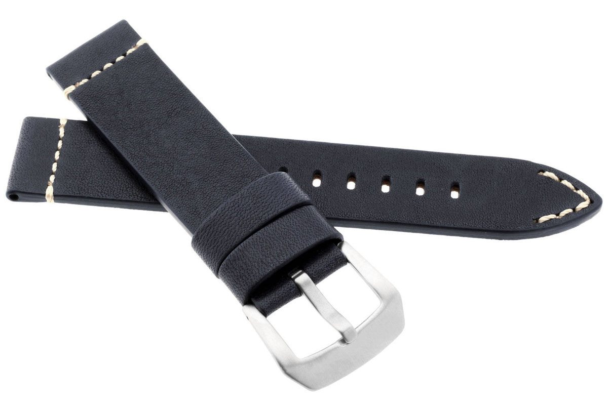 Skórzany pasek do zegarka 20 mm JVD R42309-20 granatowy