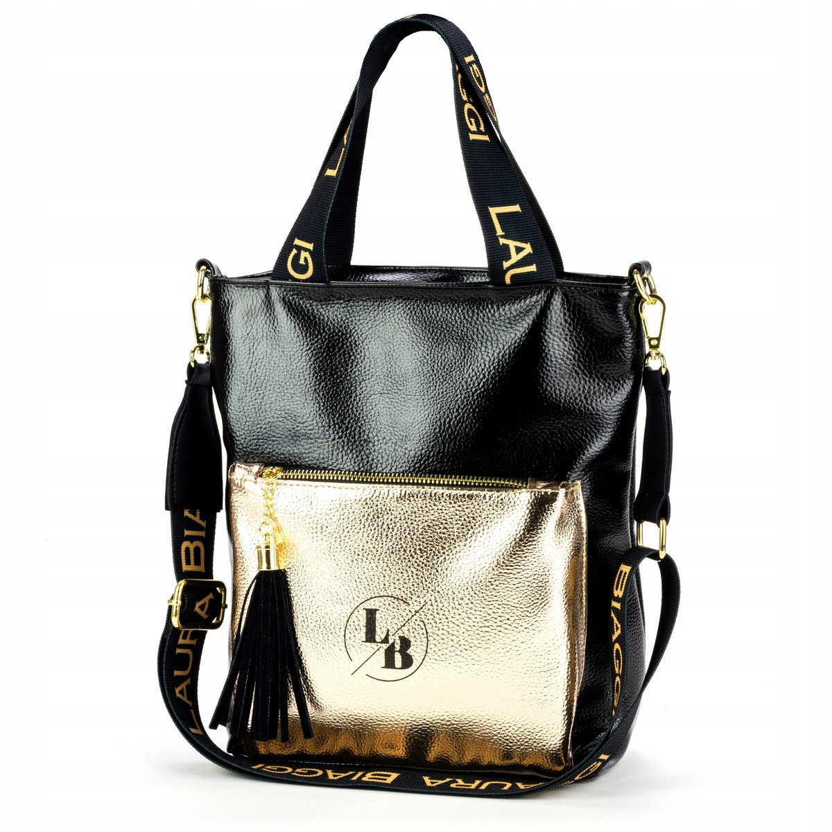 LAURA BIAGGI TOREBKA SHOPPER LISTONOSZKA CZARNA
