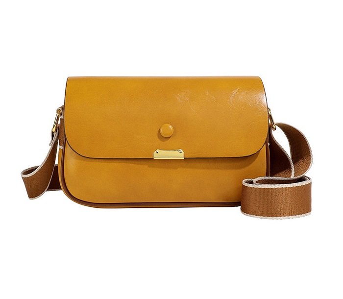 Torebka damska elegancka listonoszka z ekoskóry odcienie żółtego