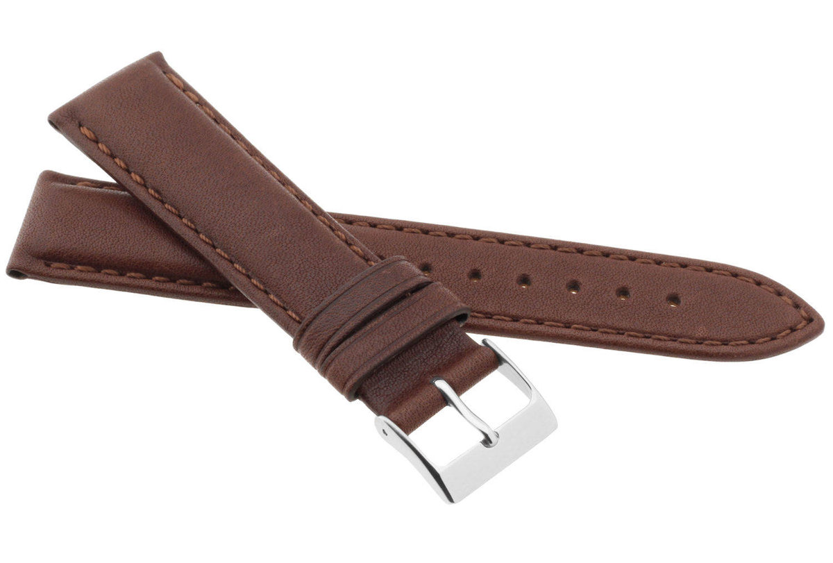 Skórzany pasek do zegarka 18 mm JVD R42202-18 ciemnobrązowy