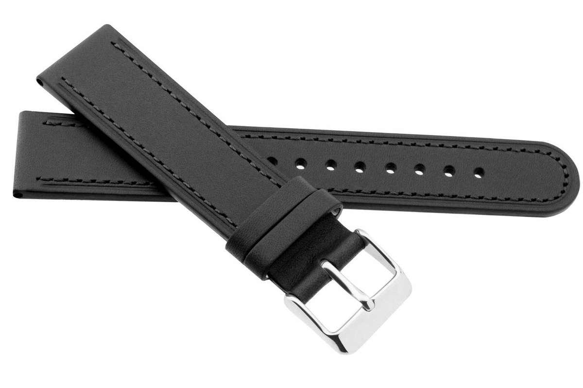 Skórzany pasek do zegarka 20 mm JVD R41601-20 czarny