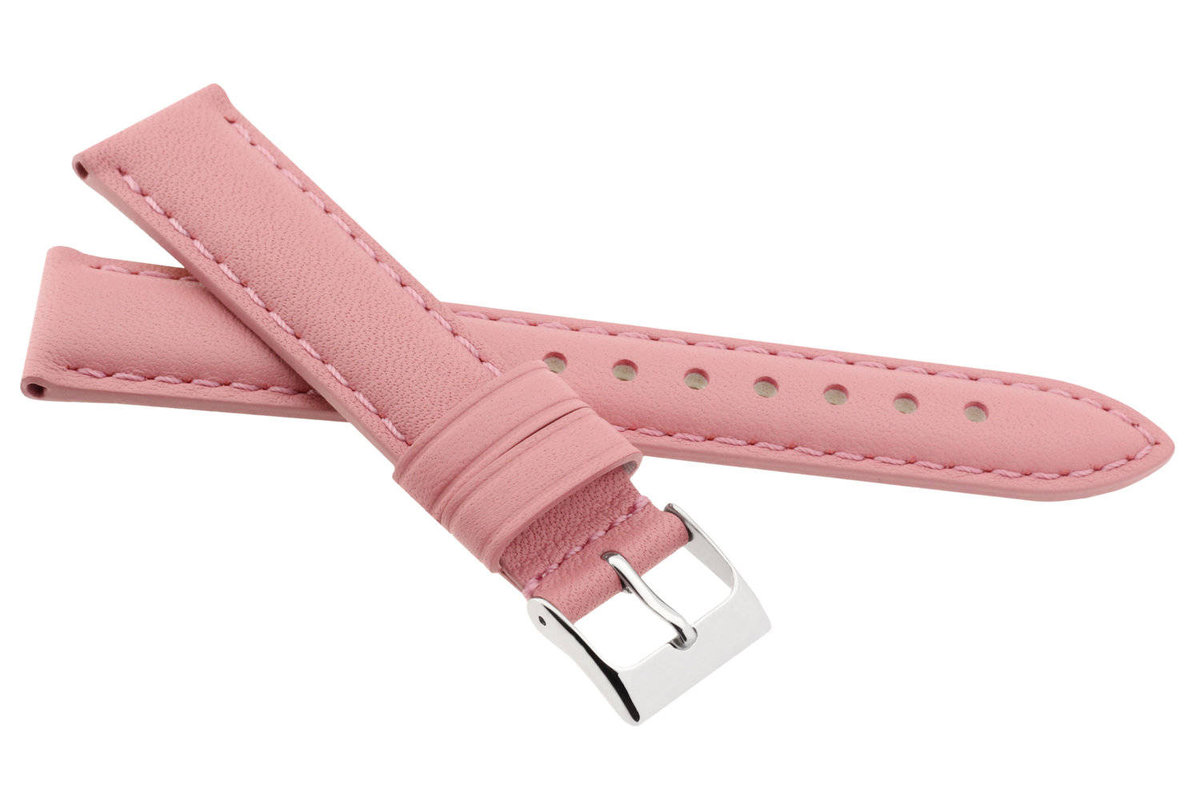Skórzany pasek do zegarka 14 mm JVD R41320-14 brudny róż
